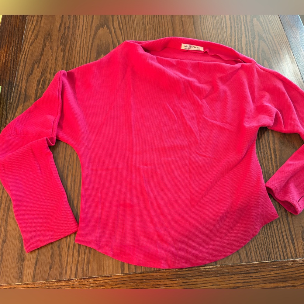 We The Free Bright Pink Long Sleeve Sweater
